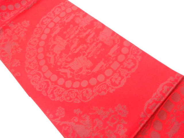 リサイクル　連珠狩猟文様織出し袋帯